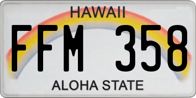 HI license plate FFM358