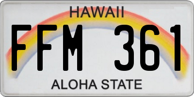 HI license plate FFM361