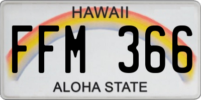 HI license plate FFM366