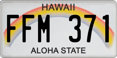 HI license plate FFM371
