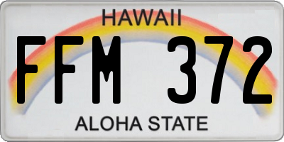 HI license plate FFM372