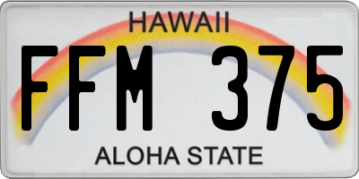 HI license plate FFM375