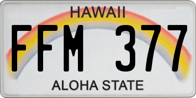 HI license plate FFM377