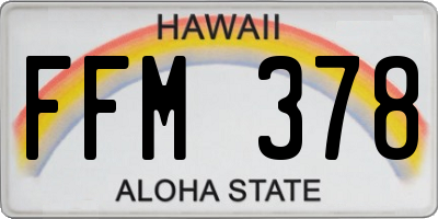 HI license plate FFM378