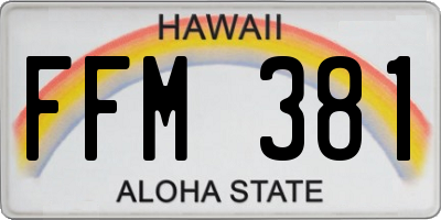 HI license plate FFM381