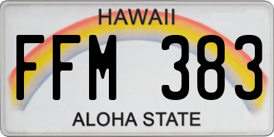 HI license plate FFM383