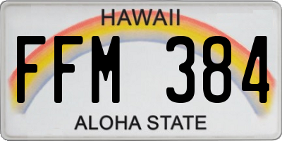 HI license plate FFM384