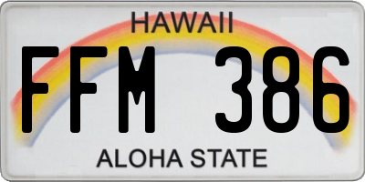HI license plate FFM386