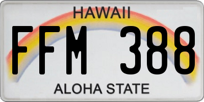 HI license plate FFM388