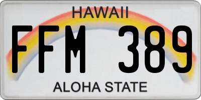 HI license plate FFM389