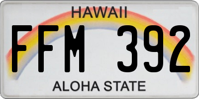HI license plate FFM392