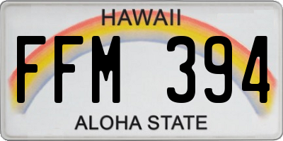 HI license plate FFM394