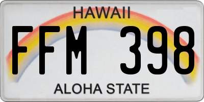 HI license plate FFM398