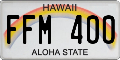 HI license plate FFM400