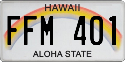 HI license plate FFM401