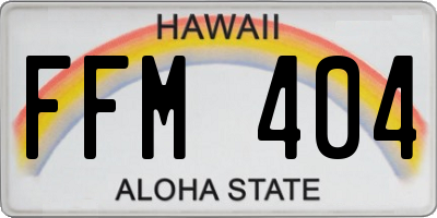 HI license plate FFM404