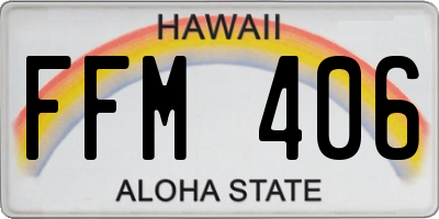 HI license plate FFM406