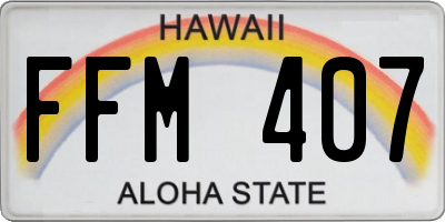 HI license plate FFM407