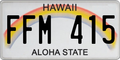 HI license plate FFM415
