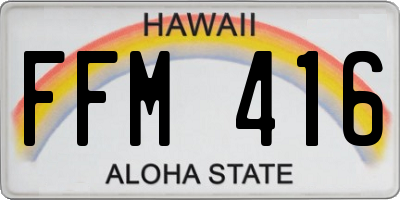 HI license plate FFM416