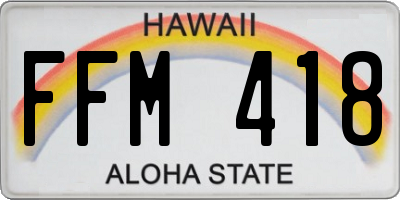 HI license plate FFM418