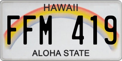 HI license plate FFM419