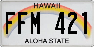 HI license plate FFM421