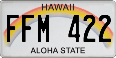 HI license plate FFM422