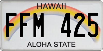 HI license plate FFM425