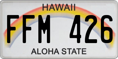 HI license plate FFM426