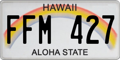 HI license plate FFM427