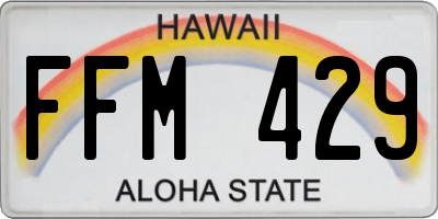 HI license plate FFM429