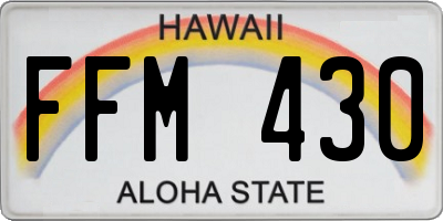 HI license plate FFM430
