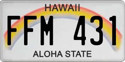 HI license plate FFM431