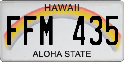 HI license plate FFM435