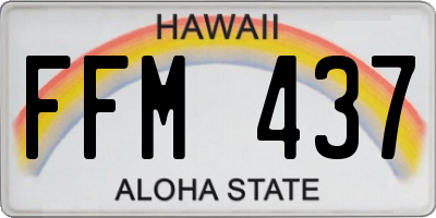 HI license plate FFM437
