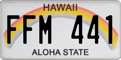 HI license plate FFM441
