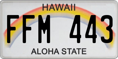 HI license plate FFM443