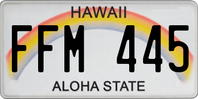 HI license plate FFM445