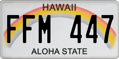HI license plate FFM447