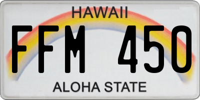 HI license plate FFM450