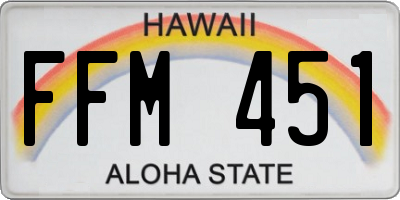 HI license plate FFM451