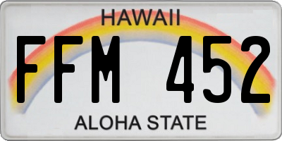 HI license plate FFM452