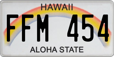 HI license plate FFM454