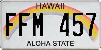 HI license plate FFM457
