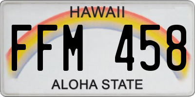 HI license plate FFM458