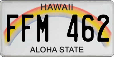 HI license plate FFM462