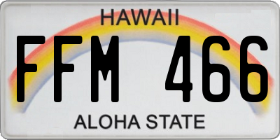 HI license plate FFM466