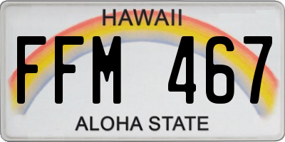 HI license plate FFM467