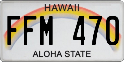 HI license plate FFM470